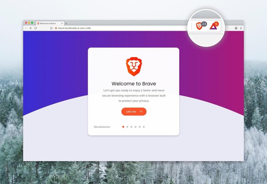 Brave Browser open on a desktop