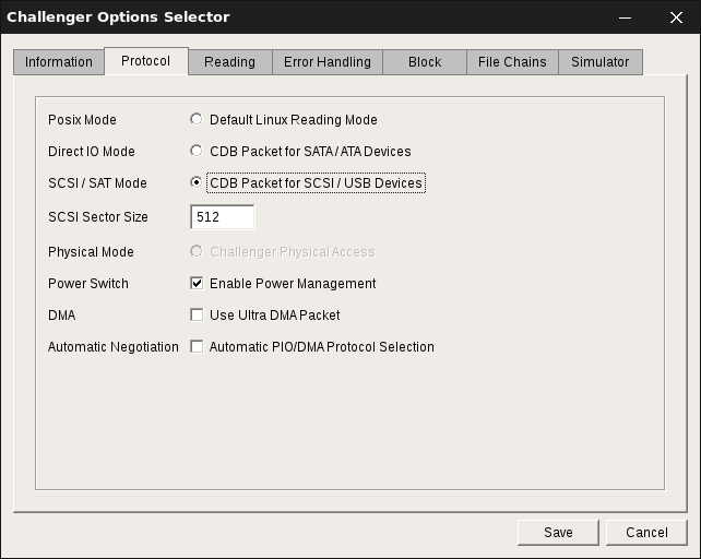 Challenger Rocket CDB Packet SCSI protocol