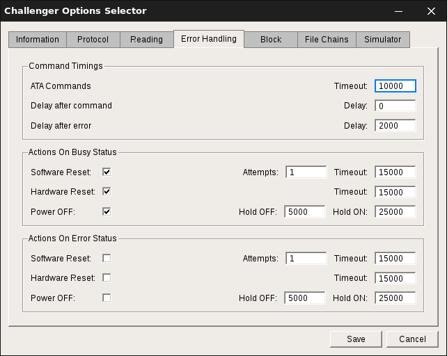 Challenger Rocket error handling screen