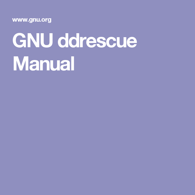 GNU ddrescue manual cover